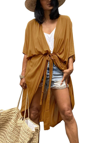 YouKD Bohemian Kimono Dress Long Cardigan Large Size Homewear Cover Up Dress for Women