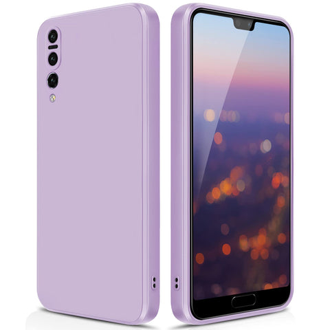 GiiYoon Case Compatible with Huawei P20 Pro, Silky-Soft Touch Full-Body Protective Phone Silicone Case, Shockproof Cover with Microfiber Lining, Purple