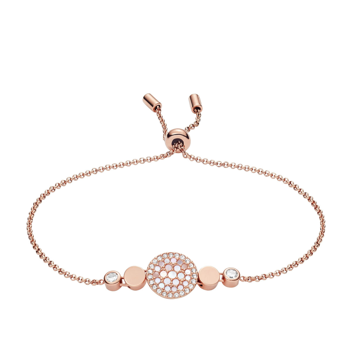 Fossil Bracelet for Women Mop, Min. inner length: 165mm Rose Gold Stainless Steel Bracelet, JF02905791
