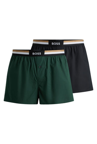 BOSS Men's 2P Boxer Shorts EW Pyjama_Pant, Open Green385, L (Pack of 2)