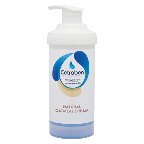 Cetraben Natural Oatmeal Cream, for Dry Sensitive and Eczema Prone Skin, Dermatological Body Cream, Daily Body & Face Application, 1 x 475g
