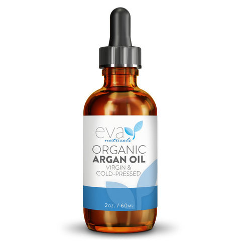 Eva Naturals Morrocan Argan Oil for Hair and Skin - 100% Pure, Argan Oil for Skin, Nails, Face, & Hair - All Natural, Hair Oil for Dry Damaged Hair and Growth - Argan Oil for Face (2 oz)