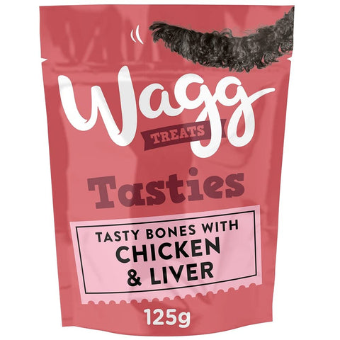 Wagg Chicken & Liver Tasty Bones Dog Treats 125g, pack of 7