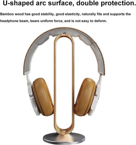 FEDRUI Headphone Stand, Headset Holder, U-Shaped Bamboo Gaming Headset, Headphone Stand for Most Headphone, Gaming Headphone