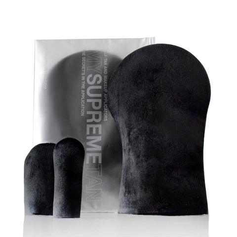 LEAK LOCK SUPREME TECHNOLOGY Premium Self-Tanning Mitt Applicator 3pc Kit Keeps Hands Dry Stain Free No Product Waste for Streakless, Flawless Supreme Tan Application