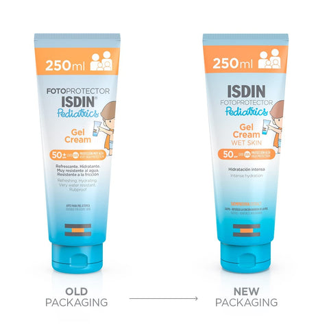 ISDIN Pediatrics Gel Cream SPF 50 (250ml), Cooling and hydrating sun cream, Suitable for all skin types