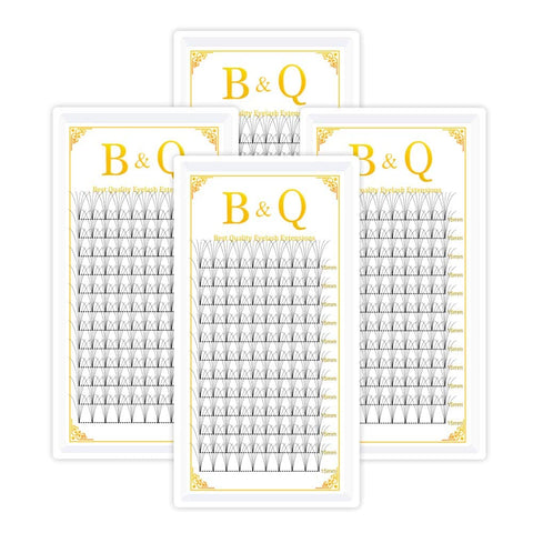 4 Trays Premade Fans Eyelash Extensions 5D-C-0.07-14+15 Short Stem B&Q Premade Volume Eyelash Extensions 0.07 0.10 Volume Lash Extensions C D curl 3D 4D 5D 6D Pre made Lash Fans (5D-C-0.07,14+15)