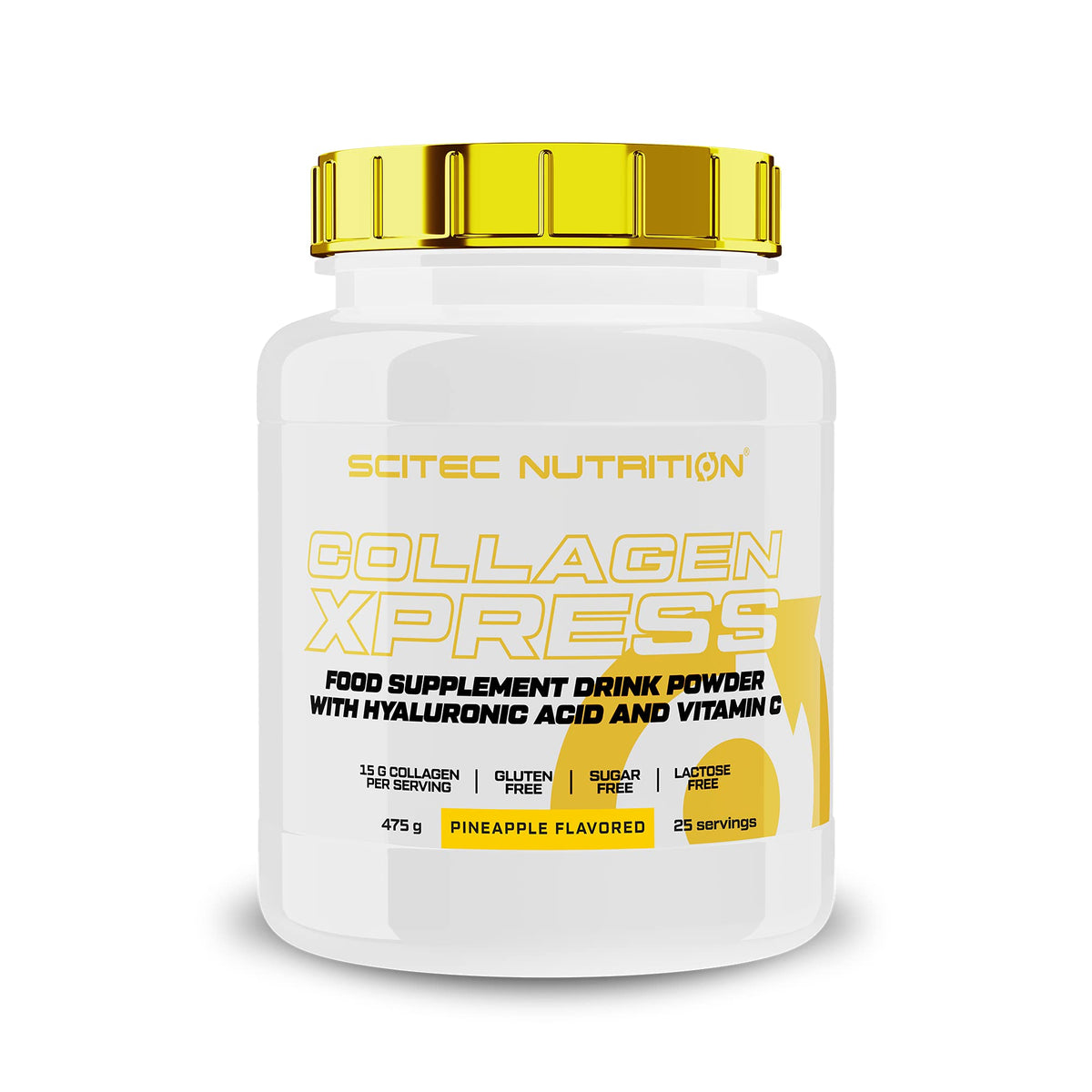Scitec Nutrition Collagen Xpress - 15g Collagen per Dose - Gluten-Free, Sugar-Free Lactose-Free - with Vitamin C & Hyaluronic Acid, 475 g, Pinapple