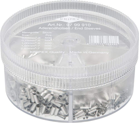 Knipex 97 99 910 Assortment Box with Non-Insulated end Sleeves (ferrules)
