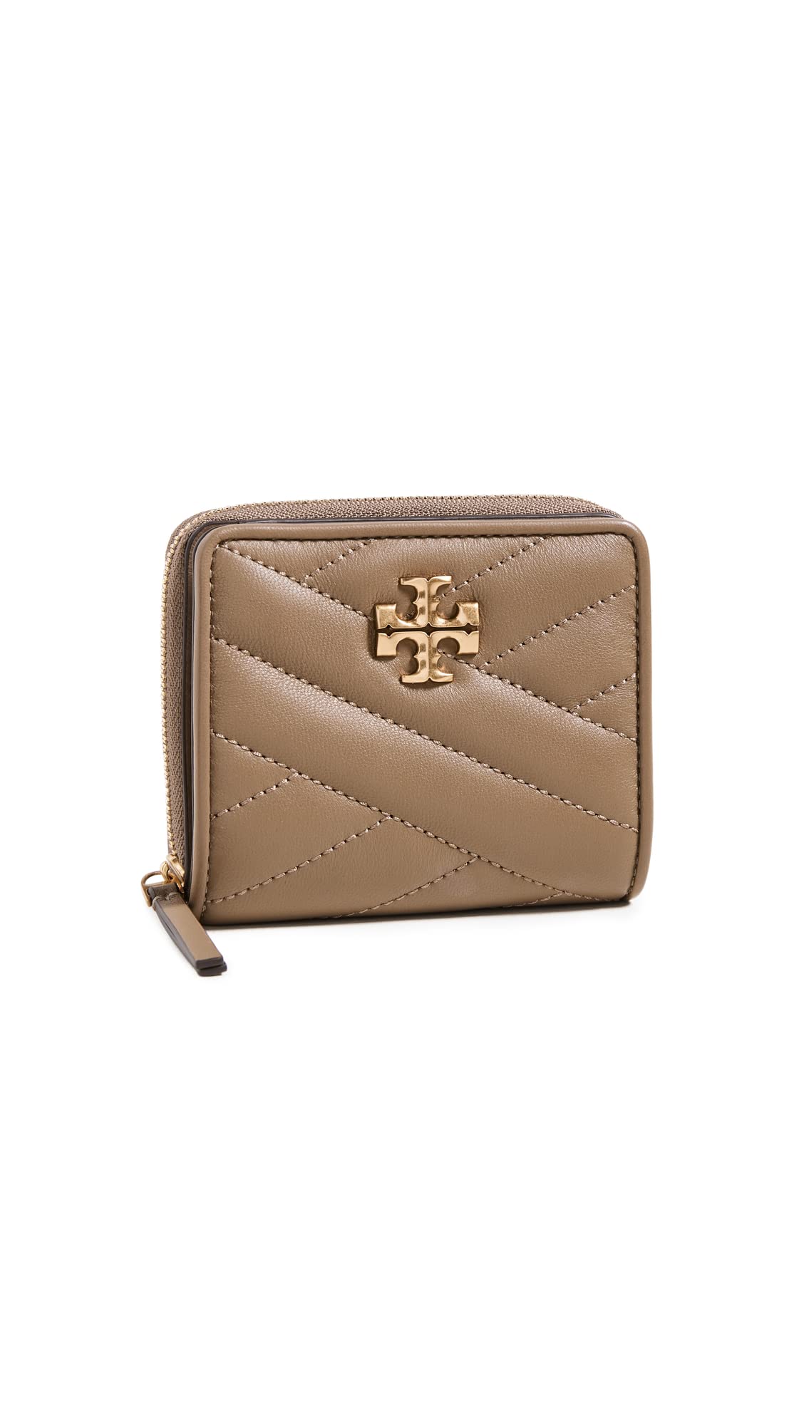 Tory Burch Women's Kira Chevron Bi-Fold Wallet, Sandpiper, Tan, One Size