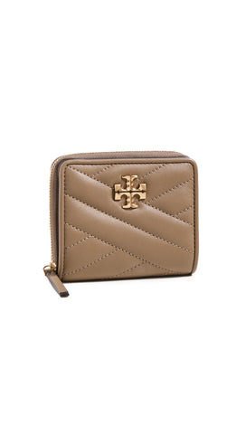 Tory Burch Women's Kira Chevron Bi-Fold Wallet, Sandpiper, Tan, One Size