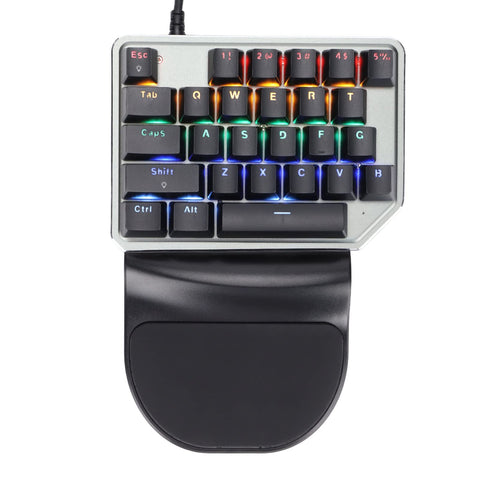 Single Hand Keyboard Mini Gaming Keyboard One Handed Keyboard,Mechanical Game RGB Backlit One Hand Keyboard, Mobile Phone Accessory Wired for PUBG/for