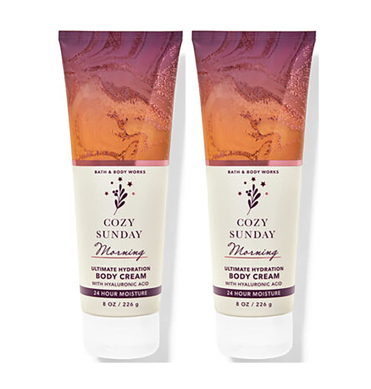 Bath and Body Works Cozy Sunday Morning Ultimate Hydration Body Cream Gift Set For Women 2 Pack 8 Oz. (Cozy Sunday Morning)