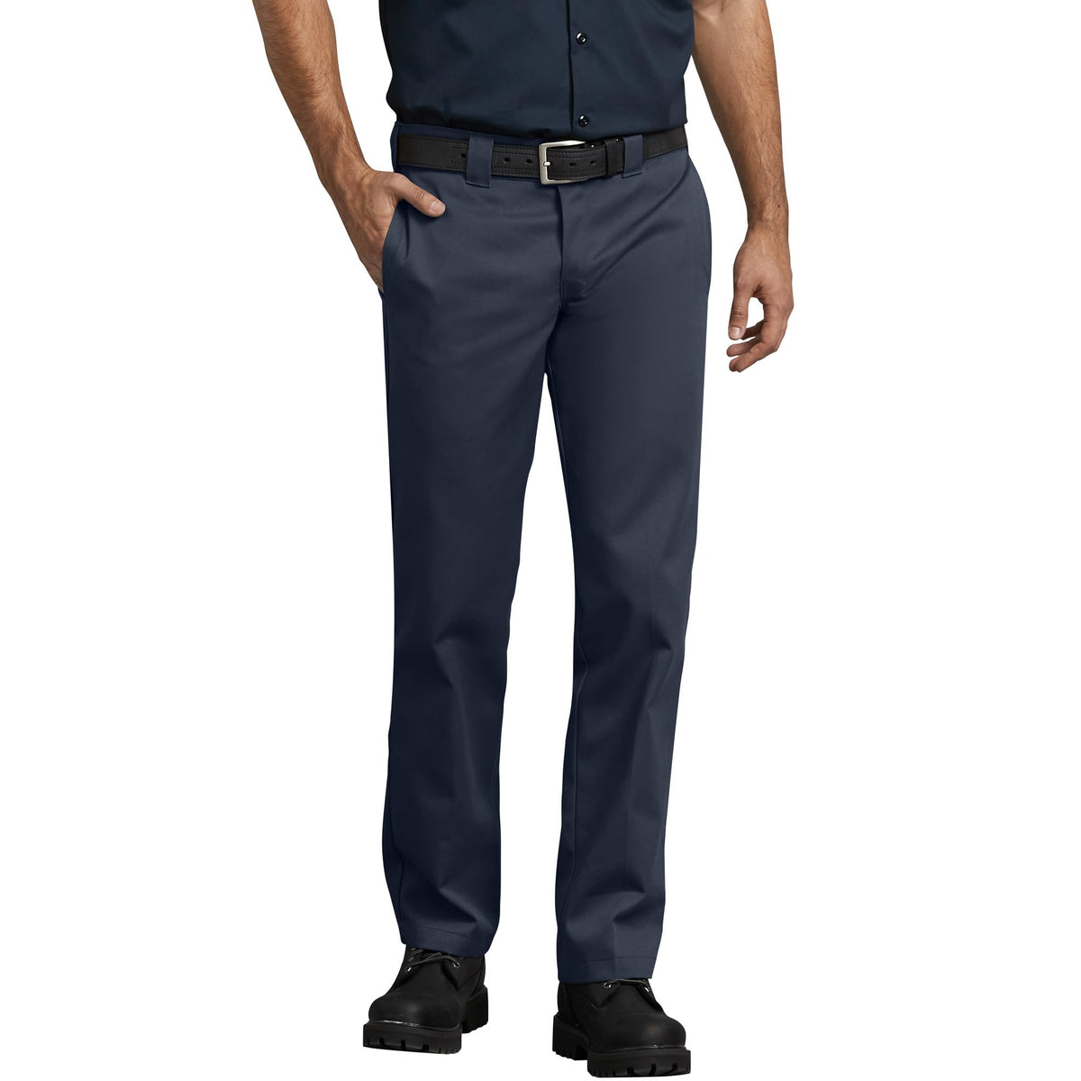 Dickies mens Slim Straight Fit work utility pants, Dark Navy, 36W x 32L US