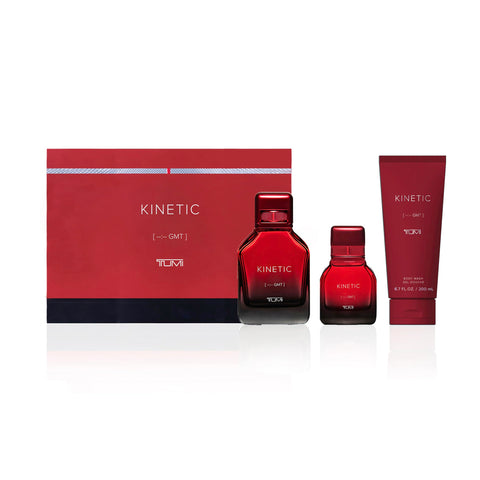 TUMI KINETIC [--:-- GMT] - Spicy Cologne for Men with Smoky & Woody Notes - 3.4 oz & 1.0 oz Eau de Parfum, 6.7 oz Body Wash