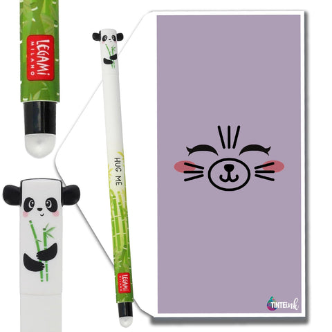 Tinte Ink Legami Erasable Pens FULL RANGE Including Gift Envelope! - Choose Cute Design! (Panda)