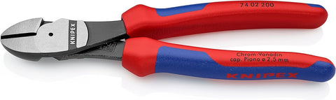 Knipex High Leverage Diagonal Cutter black atramentized, with multi-component grips 200 mm 74 02 200