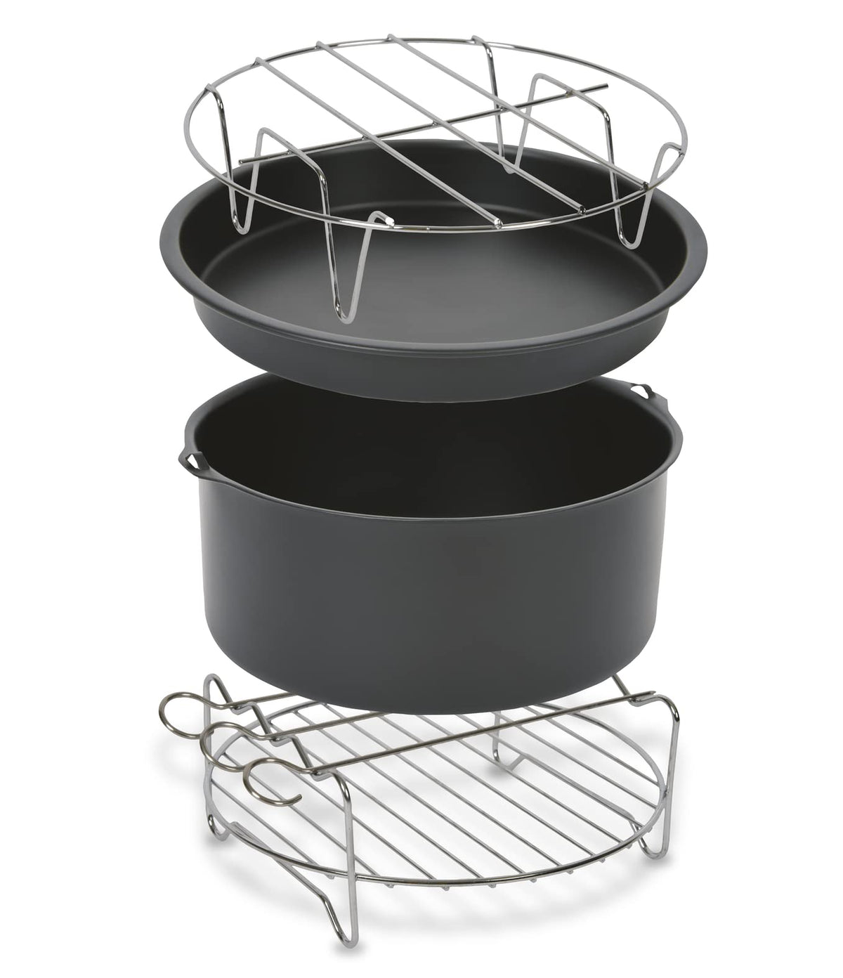 Tefal XA1120 Easy Fry XL 17 cm Cooking Basket Insert 4 Accessories Healthy Cooking Non-Stick Stainless Steel Grey