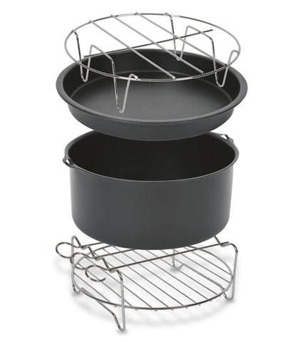 Tefal XA1120 Easy Fry XL 17 cm Cooking Basket Insert 4 Accessories Healthy Cooking Non-Stick Stainless Steel Grey