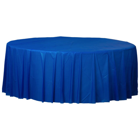 Royal Blue Round Plastic Table Cover | 84" (Pack of 12) | Vibrant & Event Essential - Perfect for Parties, Weddings, & Special Occasions