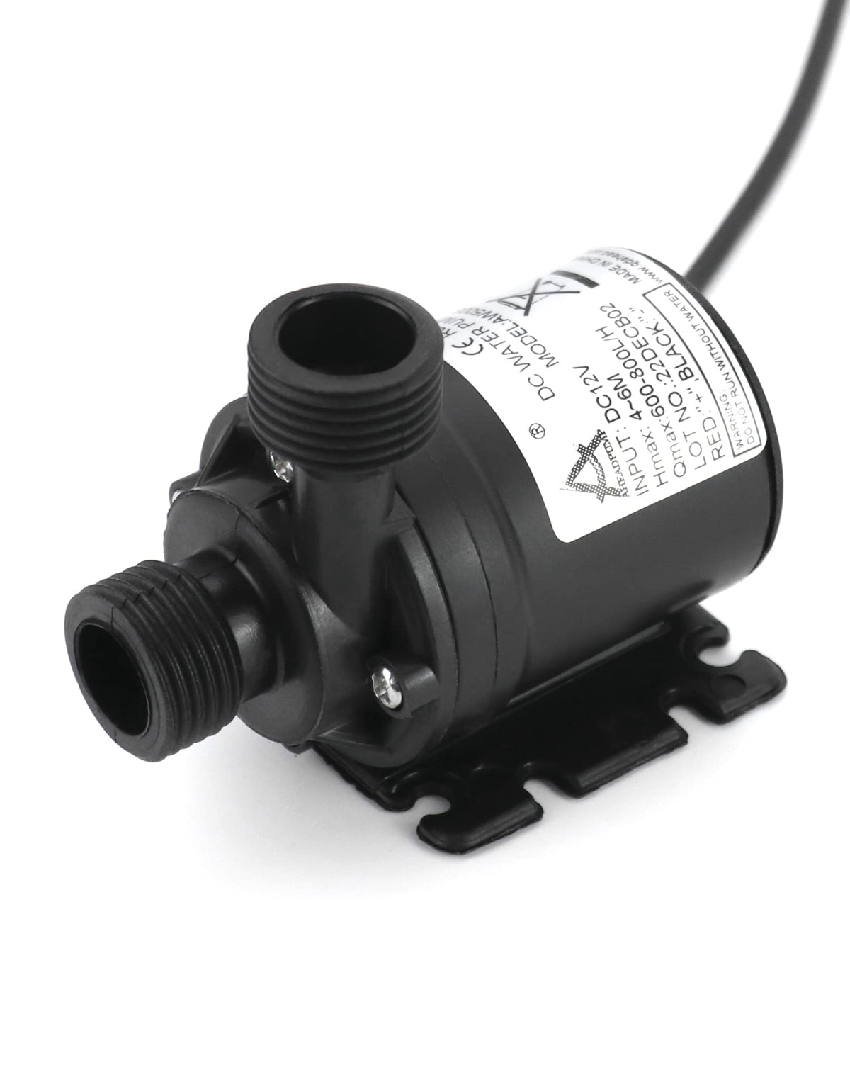 QWORK DC 12 V Water Pump 800 L/H 5 m, Brushless Submersible Water Pump for Fountain Pool Solar Circulation System Water Circulation System