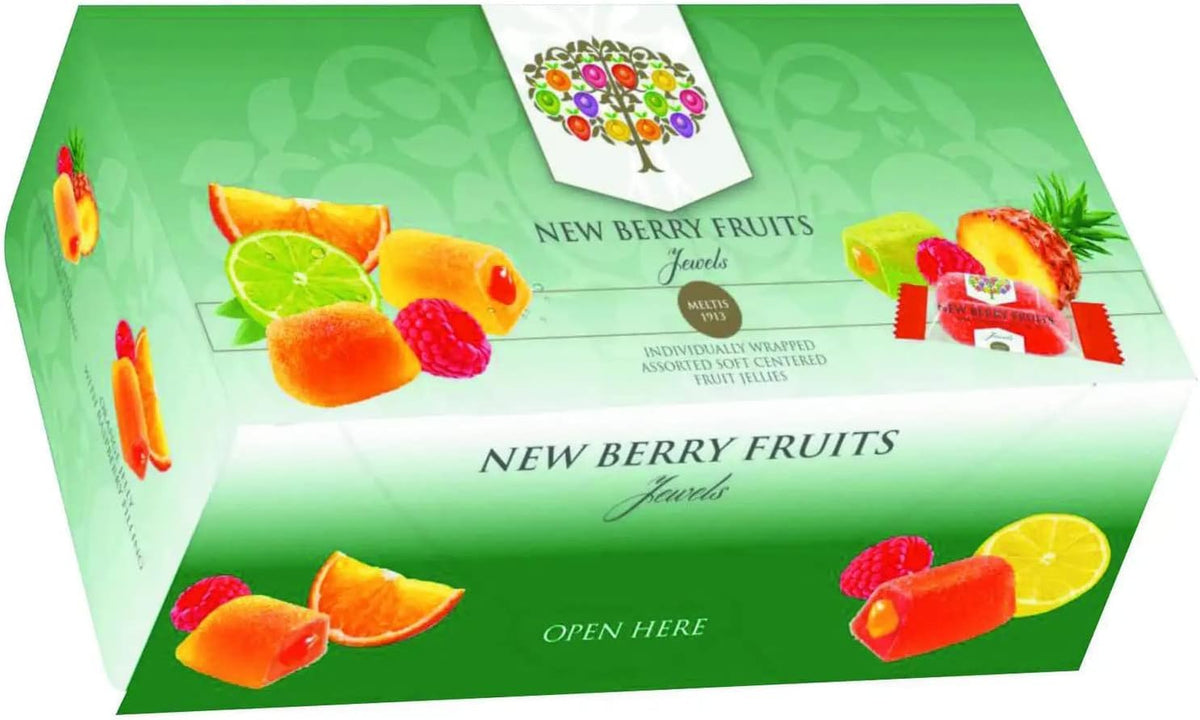 New Berry Fruit Jewels 300grams - Assorted Soft Centred Fruit Jellies Hezvic UK TM