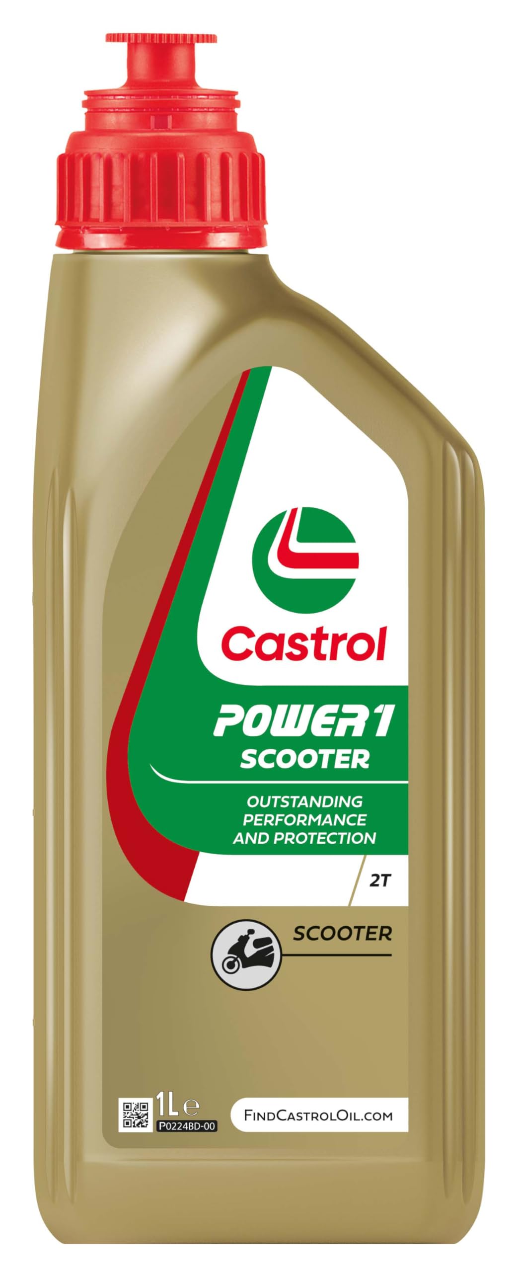 Castrol POWER1 Scooter 2T Motorcycle Oil 1L, Gold