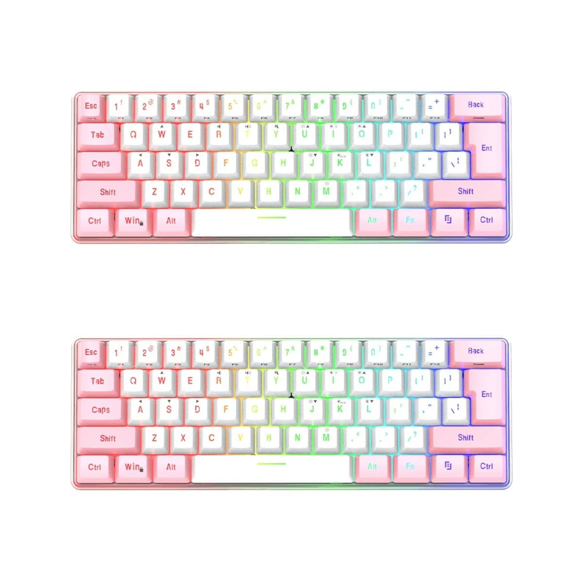 SOLUSTRE 2pcs 61 Key Keyboard Mechanical Keyboards Computer Keyboard USB Keyboard RGB Keyboard Wired Mechanical Keyboard Waterproof Keyboard RGB Mechanical Keyboard mx Keys Keyboard Gaming