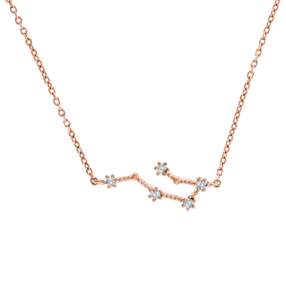 PAVOI 14K Rose Gold Plated Astrology Constellation Horoscope Zodiac Necklace 16-18" - Aquarius