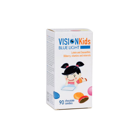 omegor Vision Kids Blue Light Childrenâ€™s Vision Supplement Made from Lutein, zeaxanthin and Blueberry | Delicious Dark Chocolate Candies I 90 Chocolate Candies