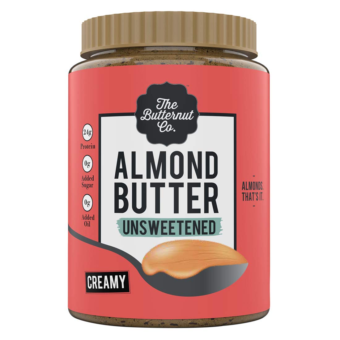 The Butternut Co. Almond Butter Unsweetened, Creamy No Added Sugar, Vegan, High Protein, Keto 1 Kg Pack Of 1