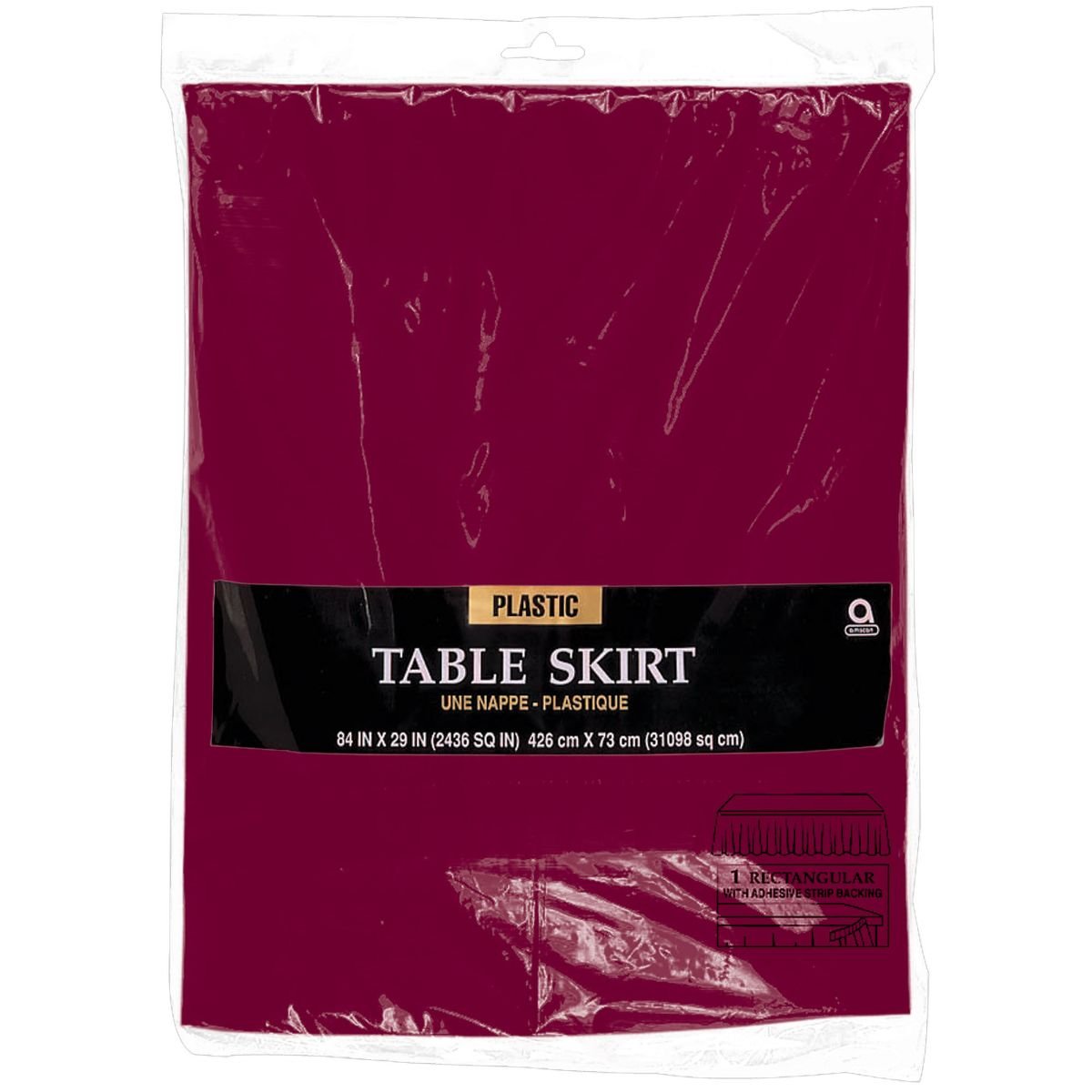 Berry Red Plastic Table Skirt | 14' x 29" | Party Supply