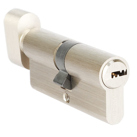 Jeriup Cylinder Lock 90mm(40/10/40) Euro Profile Cylinder with 5 Keys (dimple), Single Open Copper Lock Cylinder, Anti-Rust Corrosion Resistant Anti-Theft Wooden Door Lock Cylinder