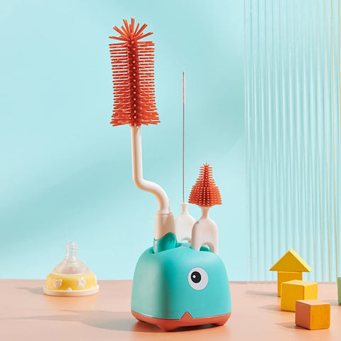 Baby Bottle Brushes for Cleaning, 3 in 1 Silicone Bottle Brush with Stand,Soft Mam Bottle Brushes Stand Bottle Brushes Cleaner Set for Cleaning Water Bottles, Baby Bottles, Milk Bottles
