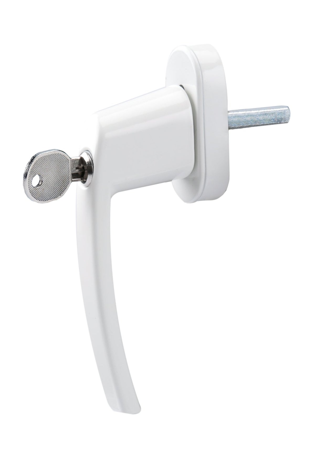 Olympia FGS 100 FGS100 Lockable Handle with 2 Keys Each, Window Lock, Square 7 x 7 mm, pin Length 35 mm, Coated Metal, White