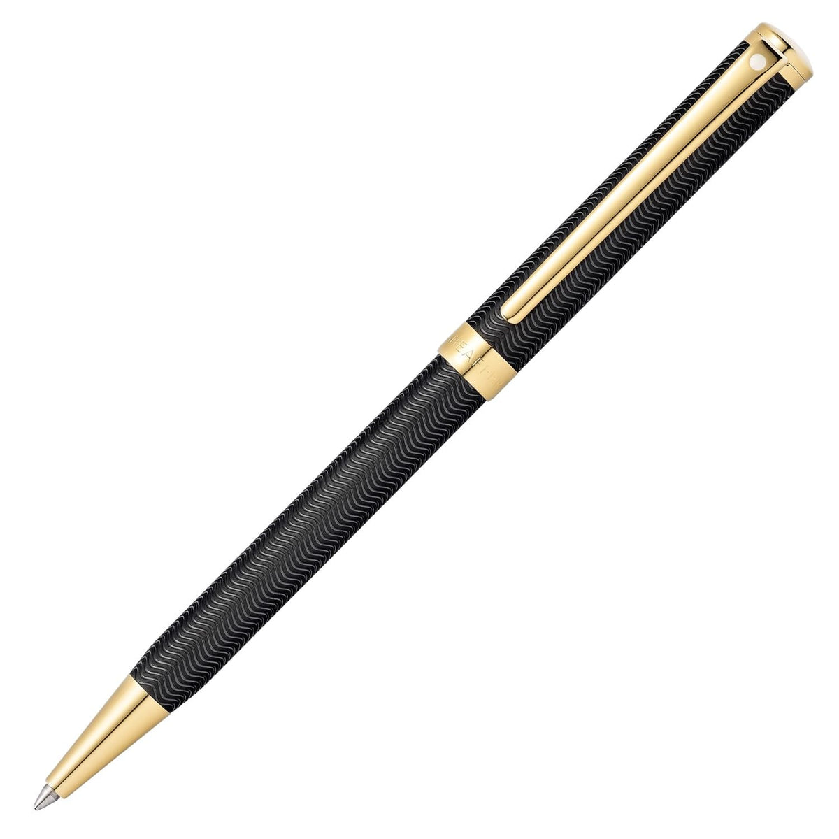 Sheaffer Intensity Engraved Matte Black Ballpoint Pen with Chrome Cap and Trim