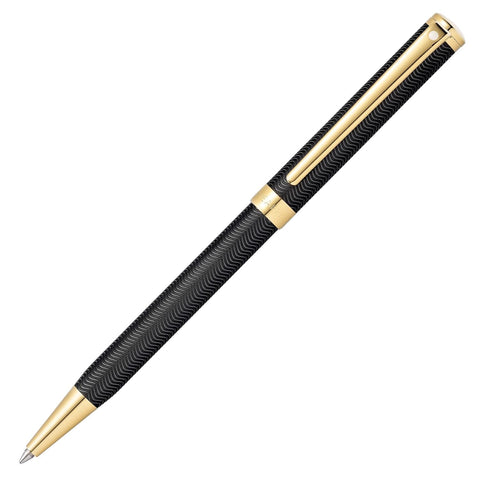 Sheaffer Intensity Engraved Matte Black Ballpoint Pen with Chrome Cap and Trim
