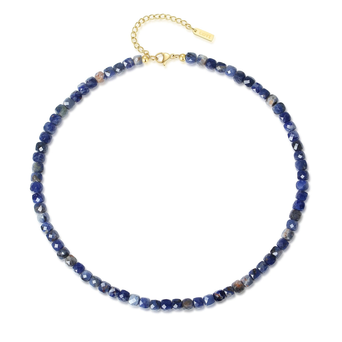 COAI Sodalite Stone Crystal Necklace, Blue Stone Necklace for Women
