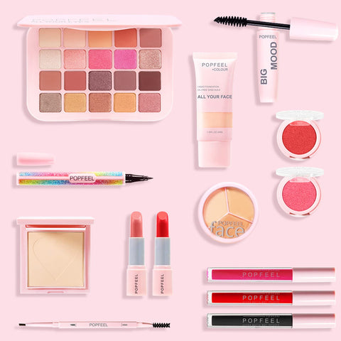 Joyeee All-in-One Makeup Gift Set Carry All Makeup Kit Women Full Kit With Makeup Bag Concealer Lipgloss Lipstick Blush Foundation Face Powder Eyeshadow Palette Cosmetic Palette #1