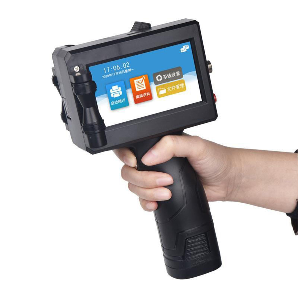 Handheld Inkjet Printer Printing Range 2-12.7Mm Production Date Qr Code Barcode Label Packaging Bag Bottle Coding Machine,Red-Ink-Cartridge