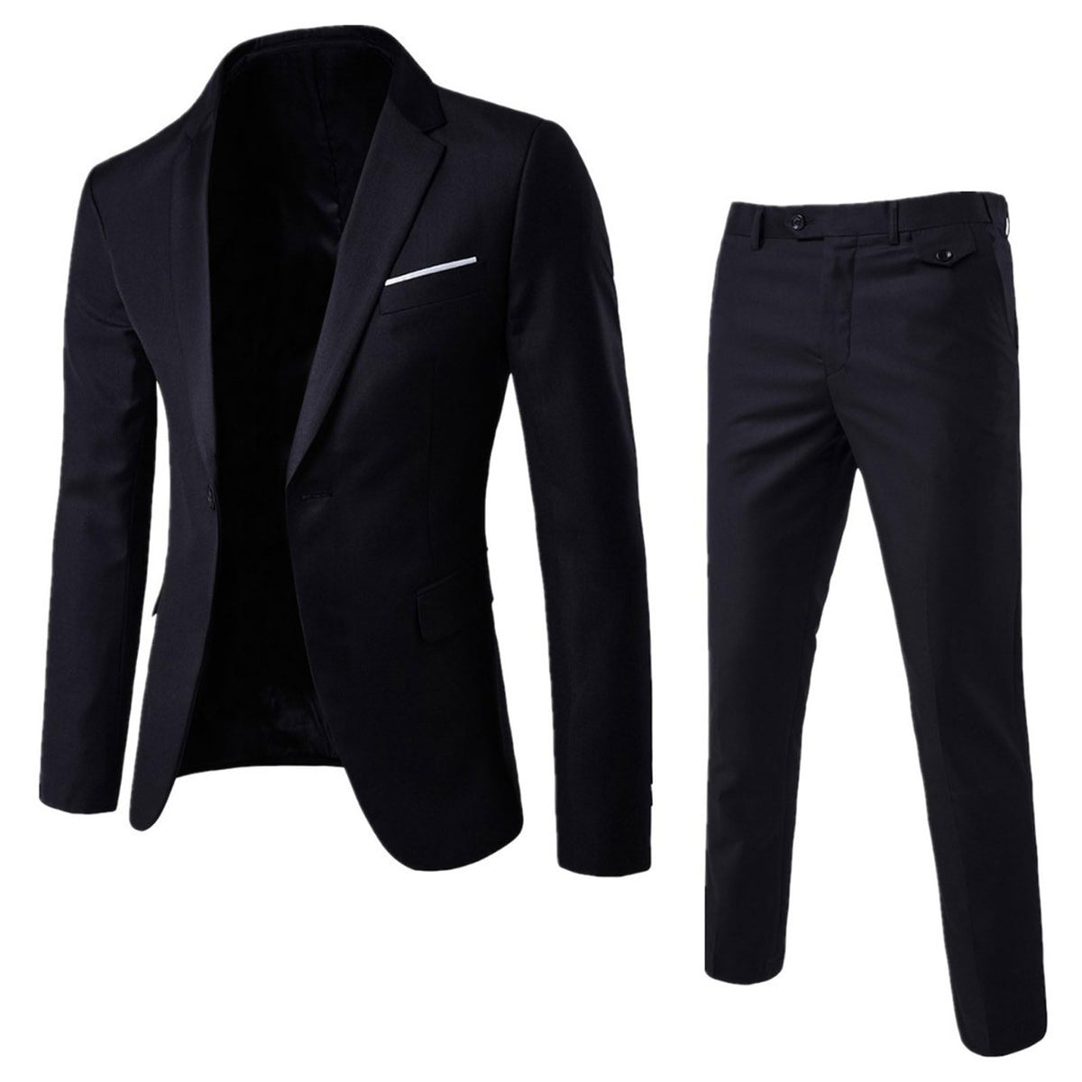 Jueshanzj Men's Suit Two-Piece Casual Suit Suit Trousers Black 4XL