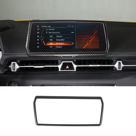 GPS Screen Frame Fit for Toyota Supra GR A90 A91 MK5 2019-2024 Car Navigation Screen Trim Cover, Center Display Frame Trim Cover Decoration (Carbon Fiber Pattern Black)