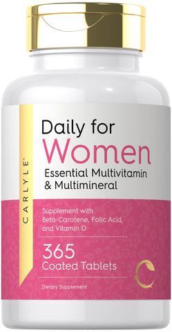 Carlyle Women's Daily Multivitamin | 365 Tablets | Vitamin and Mineral Supplement | Non-GMO, Gluten Free Pills