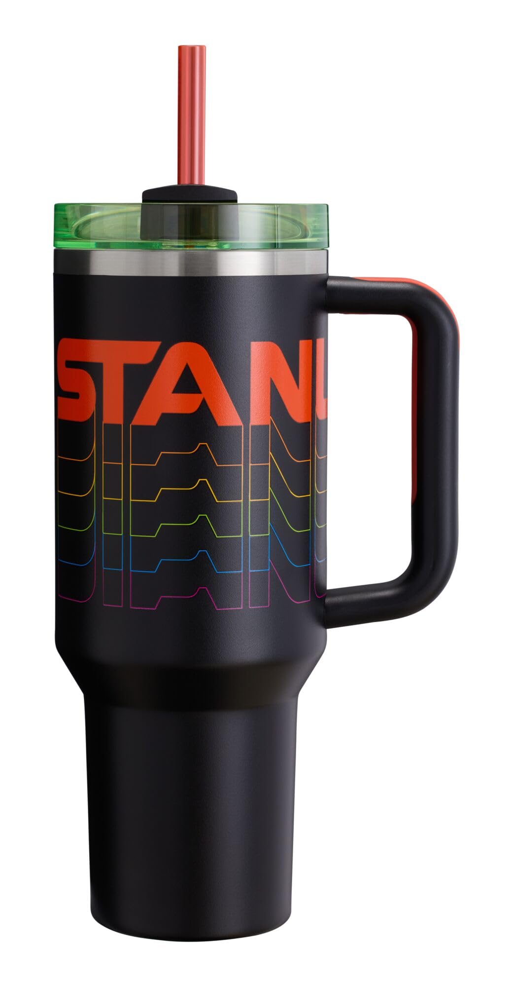 Stanley Quencher H2.0 FlowState Tumbler, Vacuum-Insulated, Stainless Steel, with Lid and Straw for Water, Iced Tea, Coffee, Smoothies and More, Reverb Black, 1.2 Litres