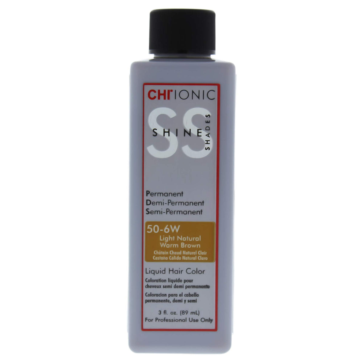 CHI Ionic Shine Shades Liquid Hair Color for Unisex, 50-6w Light Natural Warm Brown, 3 Ounce