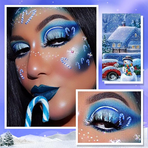 BEUSELF Bright Blue Eyeshadow Palette, 18 Colors Navy Blue Matte Shimmer Eye Shadow Pallets, Long Lasting Blue Green Grey Cool Toned Eyeshadow for Winter Christmas Snow Fairy Makeup, Extra Blendable