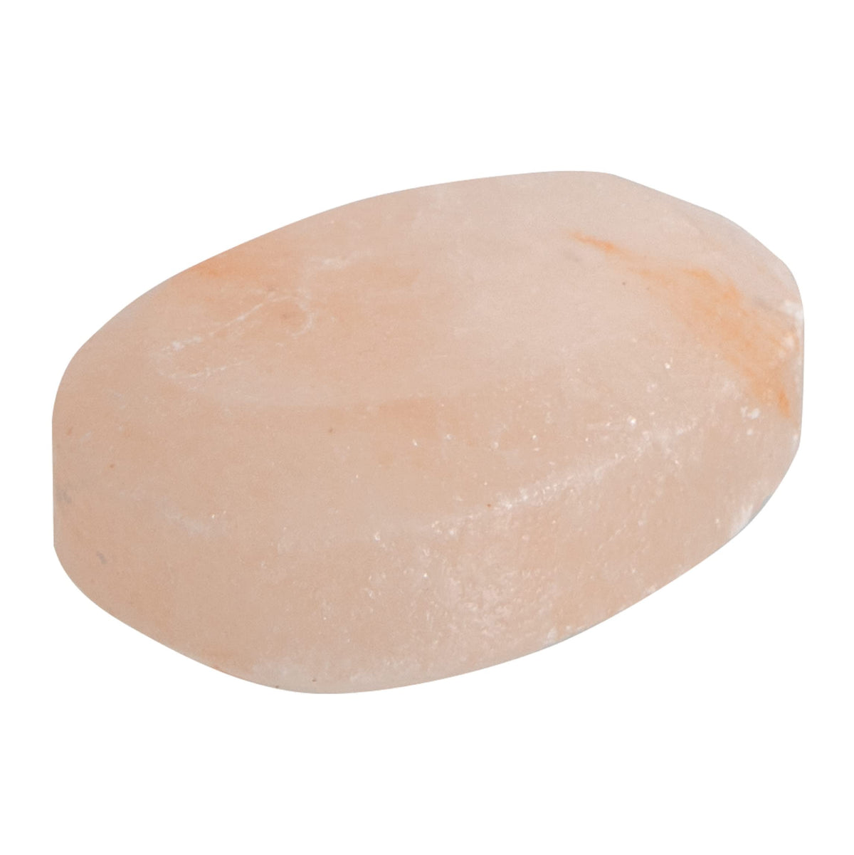Pure Himalayan Salt Works Flat Oval Massage Stone, Pink Crystal Hand-Carved Stone for Massage Therapy, Deodorant and Salt and Sugar Scrubs, 2.5â€ W x 3.5â€ L x 1â€ D