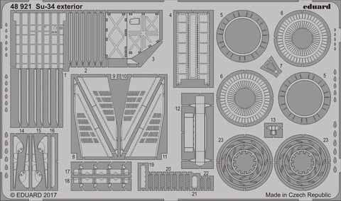 EDU48921 1:48 Eduard PE - Su-34 Fullback Exterior Detail Set (for use with the HobbyBoss model kit) [MODEL KIT ACCESSORY]