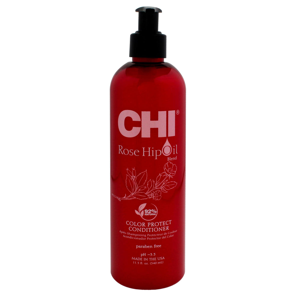 CHI Rosehip Oil, Colour Protecting Conditioner for Coloured Hair | Moisturizing longer lasting haircolor protector | Shiny hair | Sulfate Free | 92% Natural Ingredients, Paraben Free, 340 ml