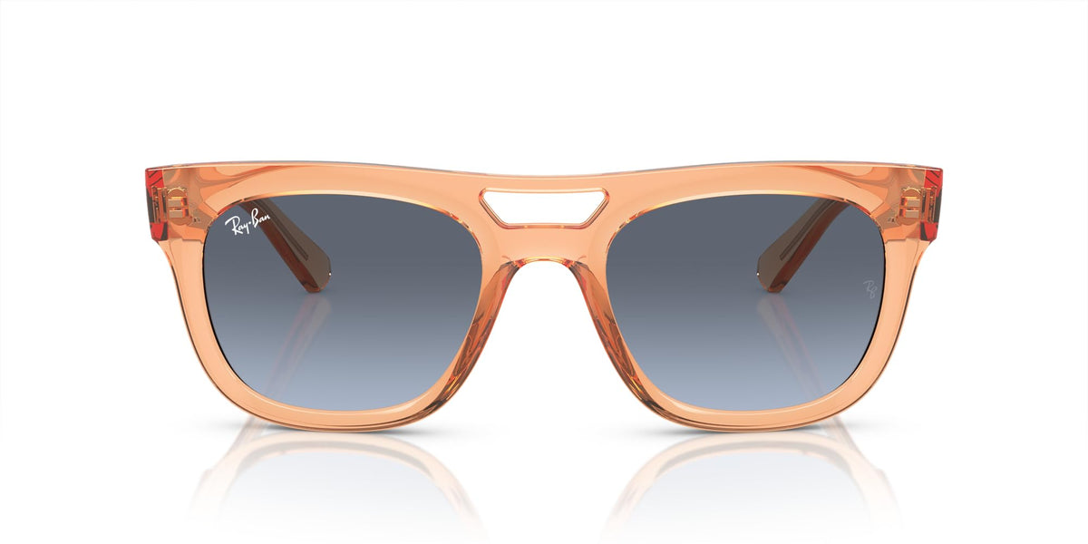 Ray-Ban RB4426 Phil Square Sunglasses, Transparent Orange/Blue Gradient Grey, 54 mm